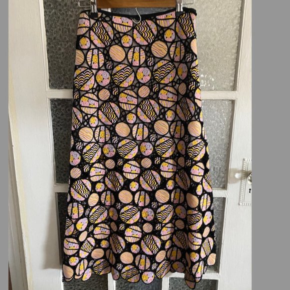 Cynthia Rowley Embroidered Beach Ball / Easter eggA Line skirt